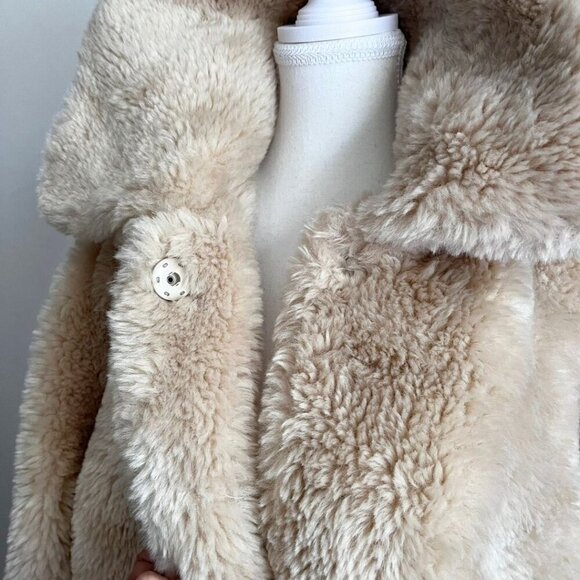 NWT FREE PEOPLE PRETTY PERFECT FAUX FUR COAT IN CREAM TEA - S - Picture 11 of 16